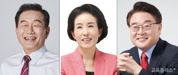 (왼쪽부터) 조영달-박선영-조전혁 서울교육감 후보.