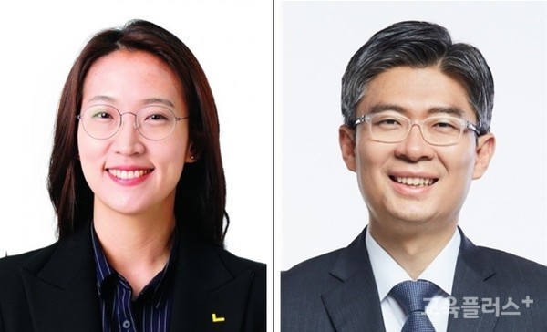 (왼쪽부터) 장혜영 정의당 원내수석부대표와 조정훈 시대전환 대표.